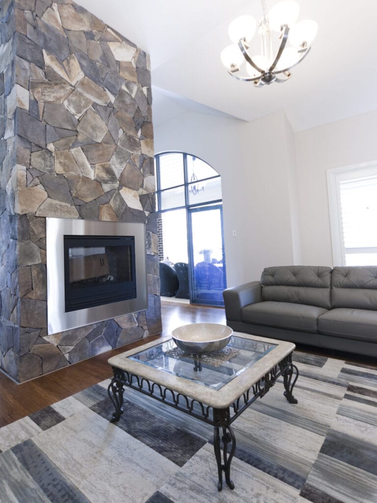 Arctic Bluestone fireplace