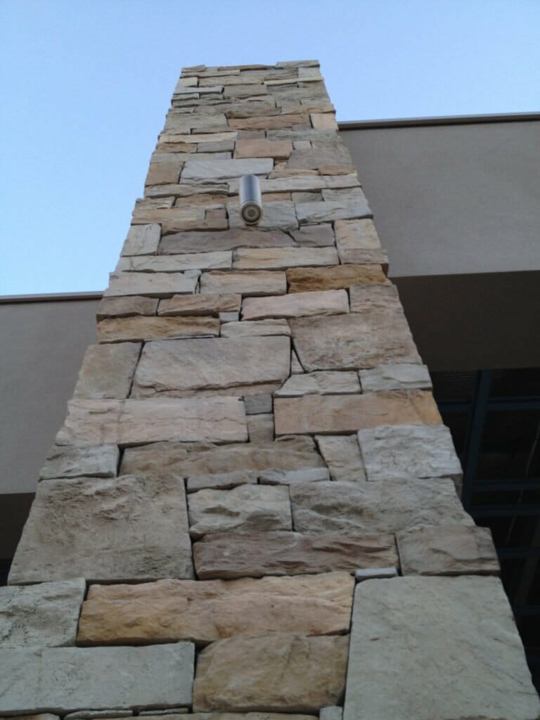 Dry Stack Natural Grey pillar feature building facade