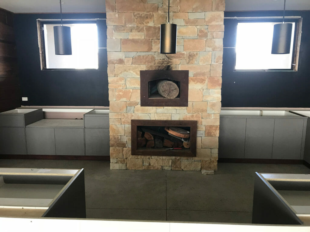 Dry Stack Natural Grey fireplace