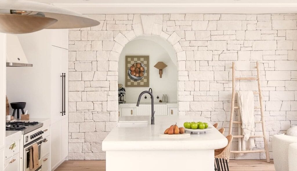 Dry Stack Limestone feature wall