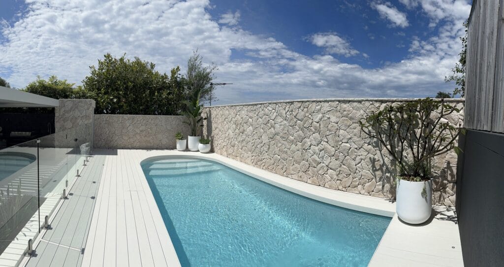 Coastal Travertine pool outdoor living