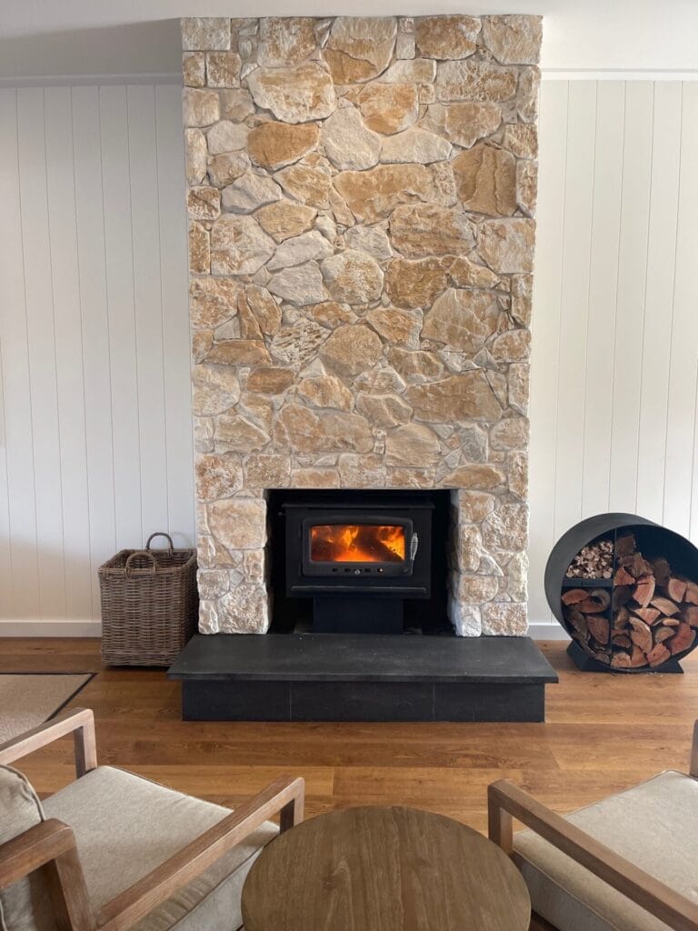 Coastal Dune fireplace with grout